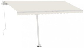 krémszínű kézzel kihúzható póznás napellenző 400 x 300 cm