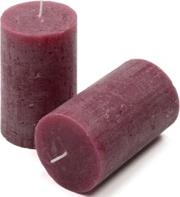 Rusztikus gyertya készlet 11,5 cm Ø 6,8 cm 12 db bordó