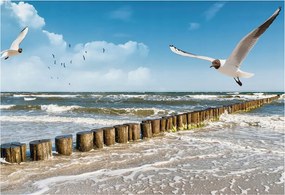 Divatos 3D Fali Tapéta Tengerparti tájkép 152x104 Ragasztóval