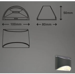 Briloner 3133015 - LED napelemes fali lámpatest LED/2W/3,7V IP44 3000K