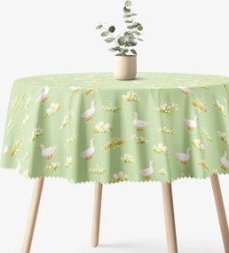 Goldea húsvéti kör alakú teflonos terítő - libák és húsvéti tojások Ø 140 cm