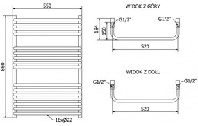 Mexen Apollo, futoelem 860 x 550 mm, 479 W, fehér, W117-0860-550-00-20