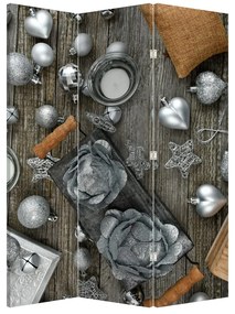 Paraván - ezüst karácsonyi dekoráció (126x170 cm)
