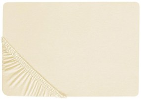 Bézs pamut gumis lepedő 180 x 200 cm JANBU Beliani
