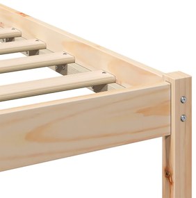 Ágykeret Fejtámlával és LED-del 80x200 cm Tömör Fenyő Fa