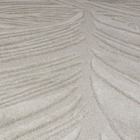 Világosszürke gyapjú futószőnyeg 60x230 cm Lino Leaf – Flair Rugs