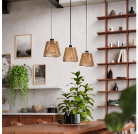 Eglo 44073 - Csillár zsinóron LAVISTER 3xE27/60W/230V barna