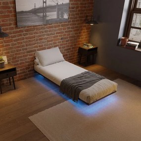 LED világítású egyszemélyes fém ágy 90x200 cm