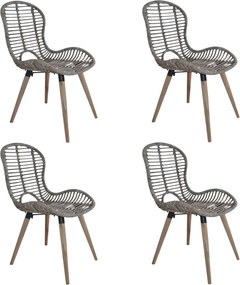 vidaXL 4 db barna természetes rattan étkezőszék