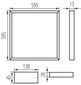 Kanlux 26778 - AVAR LED beépíthető keret 32W 230V 4000K UGR<19 59,5x59,5 cm