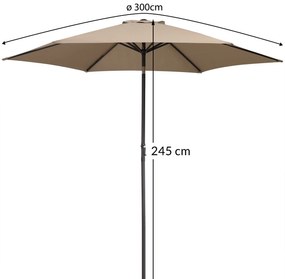Kingsleeve® Kerti napernyő Ø300 cm - taupe