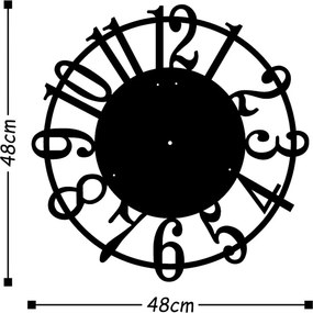 Fém falióra, fekete, 48×48 cm – TR891TNL2115