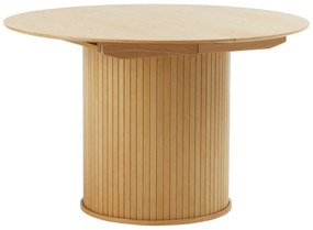 Kerek bővíthető étkezőasztal tölgyfa dekorral ø 120 cm Nola – Unique Furniture