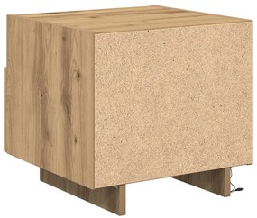 Éjjeli szekrények LED világítással 2 db Kézműves tölgy 40x39x37 cm