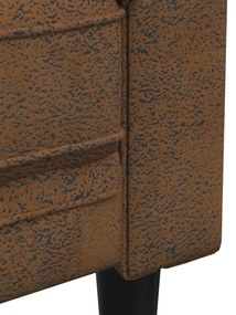 2 személyes barna szövet Chesterfield kanapé