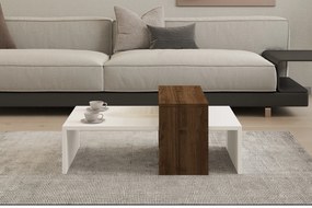 Dohányzóasztal Glow - White, Walnut