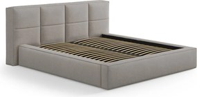 Világosszürke kárpitozott ágytámla 189x100 cm Darren – Micadoni