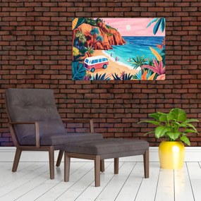 Kép - Lakóautó az óceánnál (90x60 cm)