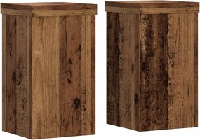 vidaXL 2 db antik fa színű szerelt fa növénytartó állvány 10x10x18 cm