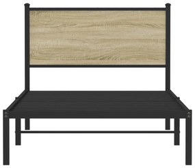 sonoma tölgy színű fém ágykeret matrac nélkül 100 x 200 cm