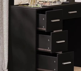 Nagy fésülködőasztal világítással 80 x 40 x 110cm fekete