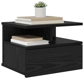 Lebegő éjjeliszekrény 2 pcs Musta tammi 40 x 31 x 27 cm Faanyag