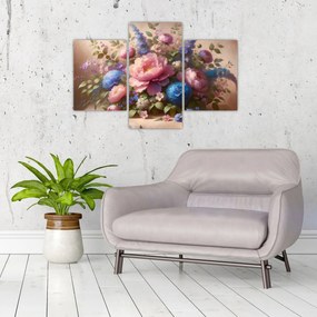 Kép - Asztal tele virágokkal (90x60 cm)