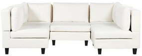 Ötszemélyes kombinálható fehér kárpitozott kanapé UNSTAD Beliani
