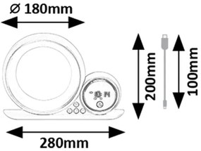 Rabalux 76109 - LED RGB Asztali lámpa hangszóróval WAKEWAY LED/5W/230V