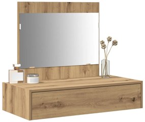 Fali Sminkasztal Kézműves Tölgyfa 83x40x70 cm