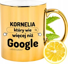 Prémium Arany Csillogó Bögre Kornéliának Ajándék Nyomtatott Fotóval