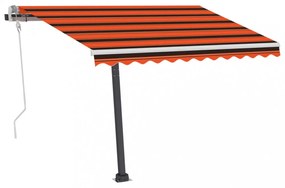 narancs és barna kézzel kihúzható LED-es napellenző 300x250 cm