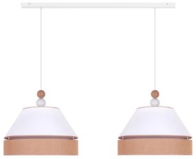 Duolla - Csillár zsinóron AVIGNON 2xE27/15W/230V fehér/barna