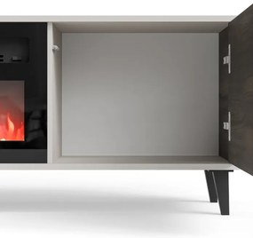 Random 2 RTV-180K TV állvány kandallóval kasmír/dió 180cm