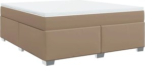 vidaXL cappuccino színű műbőr rugós ágy matraccal 180 x 200 cm