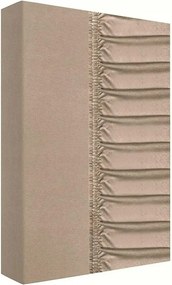 Jersey lepedő gumival, vastag, 200x220 cm, latte színű