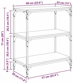 Könyvespolc Musta tammi 60 x 33 x 71 cm Faanyag