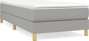 vidaXL világosszürke szövet rugós ágy matraccal 100 x 200 cm