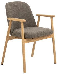 MAZZONI EXPORT RODERIC Barna Taupe (Monza 40 szövet)/olajozott tölgyfa váz - RETRO FA SZÉK BOUCLÉ  NAPPALIBA ÉTKEZŐBE KONYHÁBA