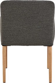 Szürke kárpitozott karfás étkezőfotel Zoe – Actona