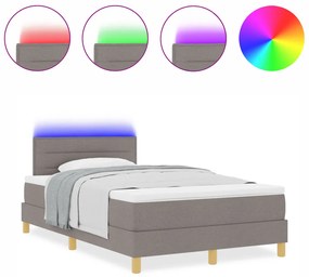 Boxspring ágy matraccal és LED-del Bézs 120x200 cm Szövet