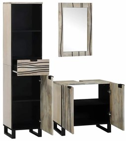 Fürdőszoba bútor szett fiókkal 3 pcs Fehér 38 x 33 x 160 cm