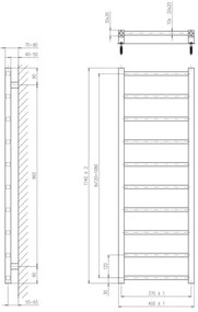 Sapho - Fürdőszobai radiátor METRO LIGHT 247W/230V 40x114 cm fényes króm