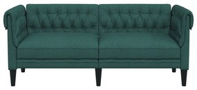 sötétzöld 2 személyes szövet Chesterfield kanapé