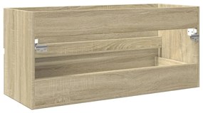 sonoma tölgy szerelt fa fürdőszobai mosdószekrény 100x38,5x45cm