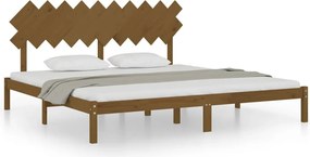vidaXL mézbarna tömör fa ágykeret 200 x 200 cm