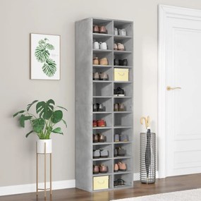 betonszürke szerelt fa cipősszekrény 54 x 34 x 183 cm