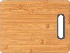 Bambusz Konyhai Vágódeszka Tálaló Fogantyúval 30,5x23,5cm Szürke