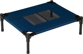 PawHut Hordozható Emelt Ágy Kutyáknak és Macskáknak Lélegző Hálós Területtel és Oxford Szövetből a Belső és Külső Használatra 61x46x18 cm Kék | Aosom