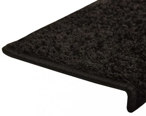 15 db fekete lépcsőszőnyeg 65x21x4 cm